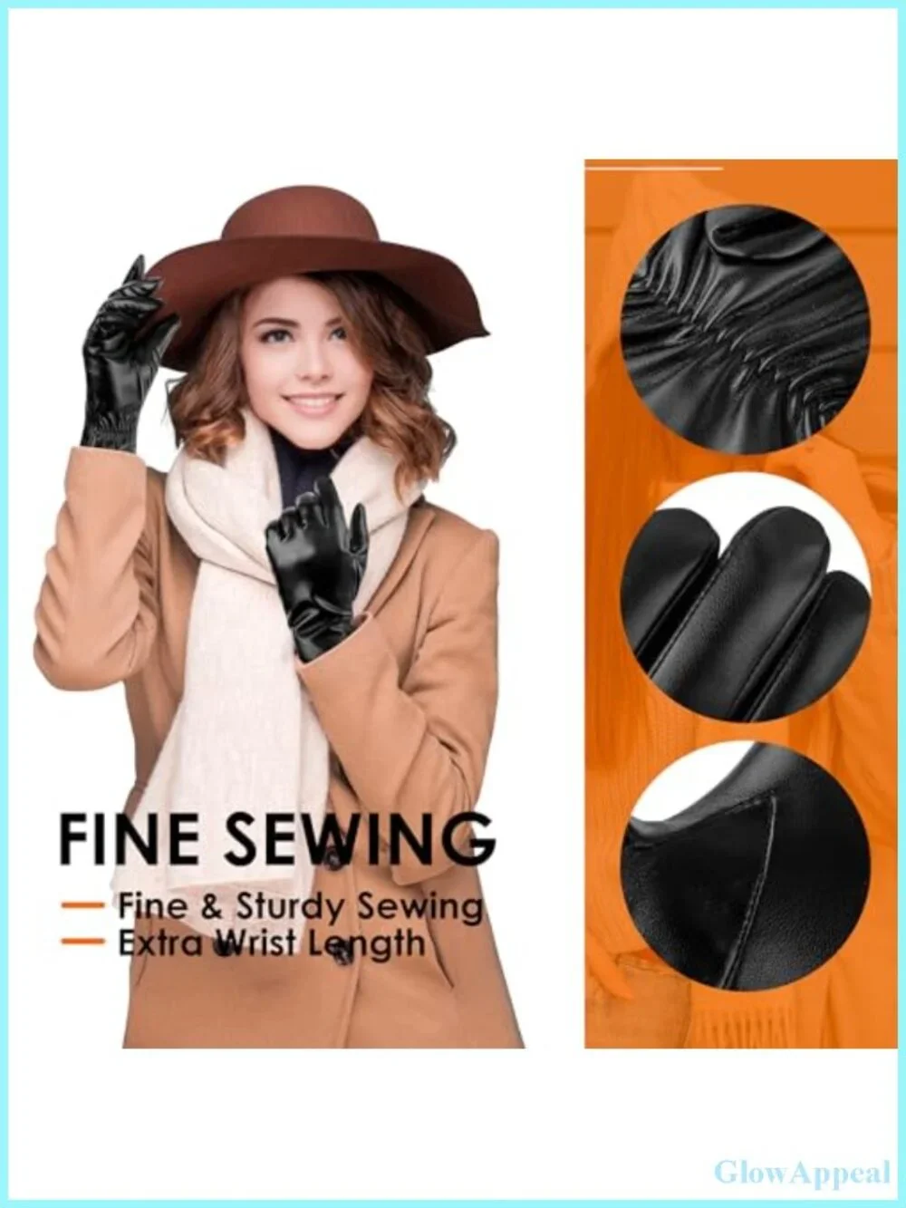 Women's Faux Leather Touchscreen Gloves 2 Pack Warm Wool Lined Winter